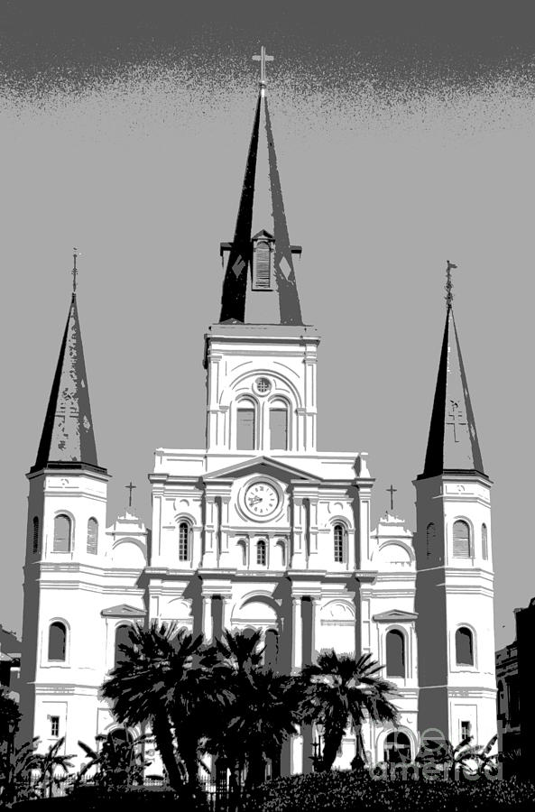 St Louis Cathedral Poster 1 Digital Art by Alys Caviness-Gober
