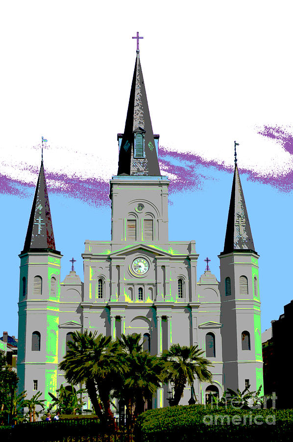 St Louis Cathedral Poster 2 Digital Art by Alys Caviness-Gober