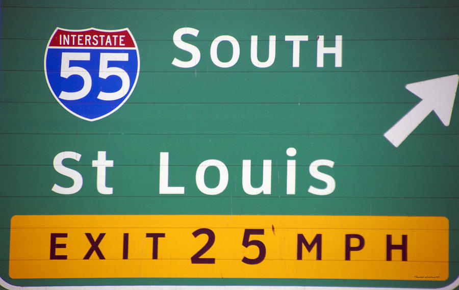 Chicago Photograph - St Louis Exit Signage by Thomas Woolworth