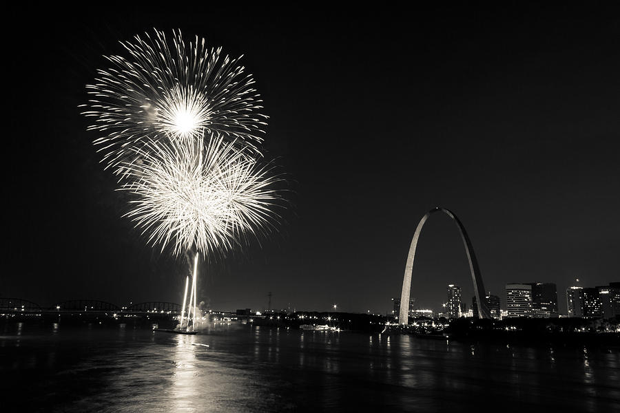 St. Louis Fireworks Photograph by Scott Rackers