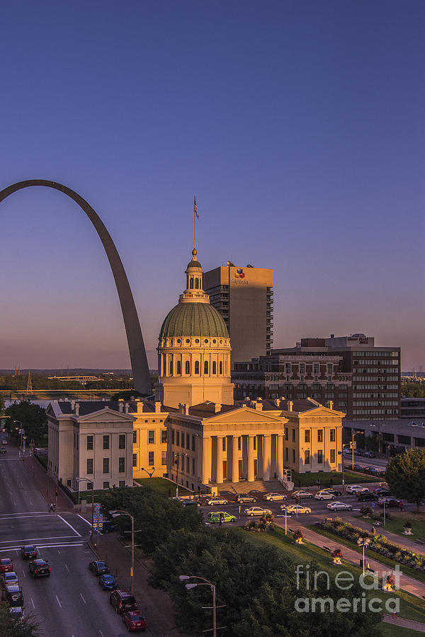 St. Louis Photograph - St. Louis Gateway Arch Sunset 2013 by David Haskett II