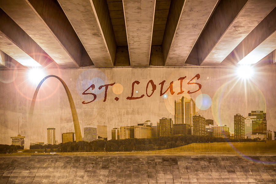 St. Louis Graffiti Skyline Photograph by Semmick Photo
