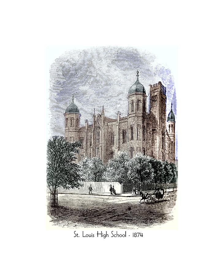 St. Louis High School - 1874 Digital Art by John Madison