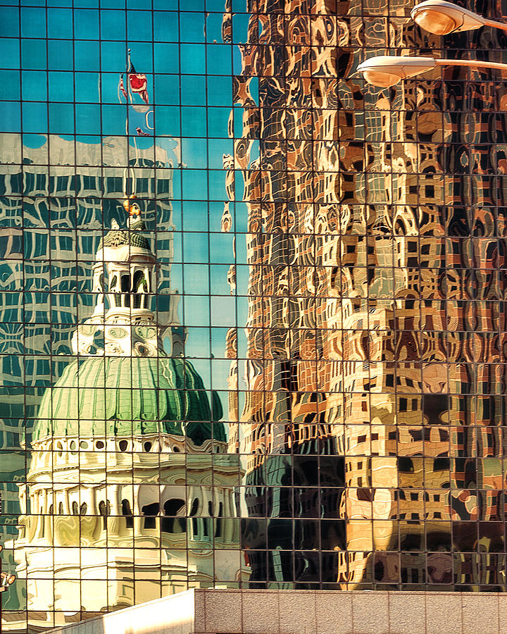 Abstract Photograph - St. Louis Old Courthouse Reflected by Jon Woodhams