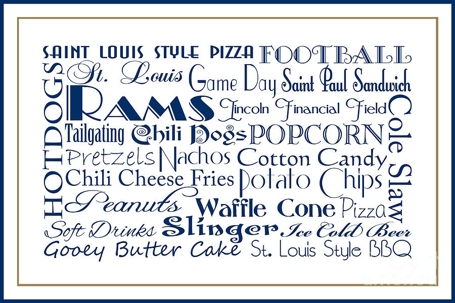 St Louis Rams Game Day Food 3 Digital Art by Andee Design