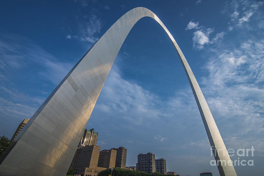 St. Louis Sunrise on The St. Louis Gateway Arch Photograph by David Haskett II