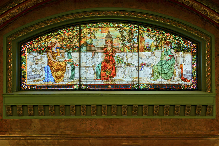 St Louis Union Station Allegorical Window Photograph by Greg Kluempers