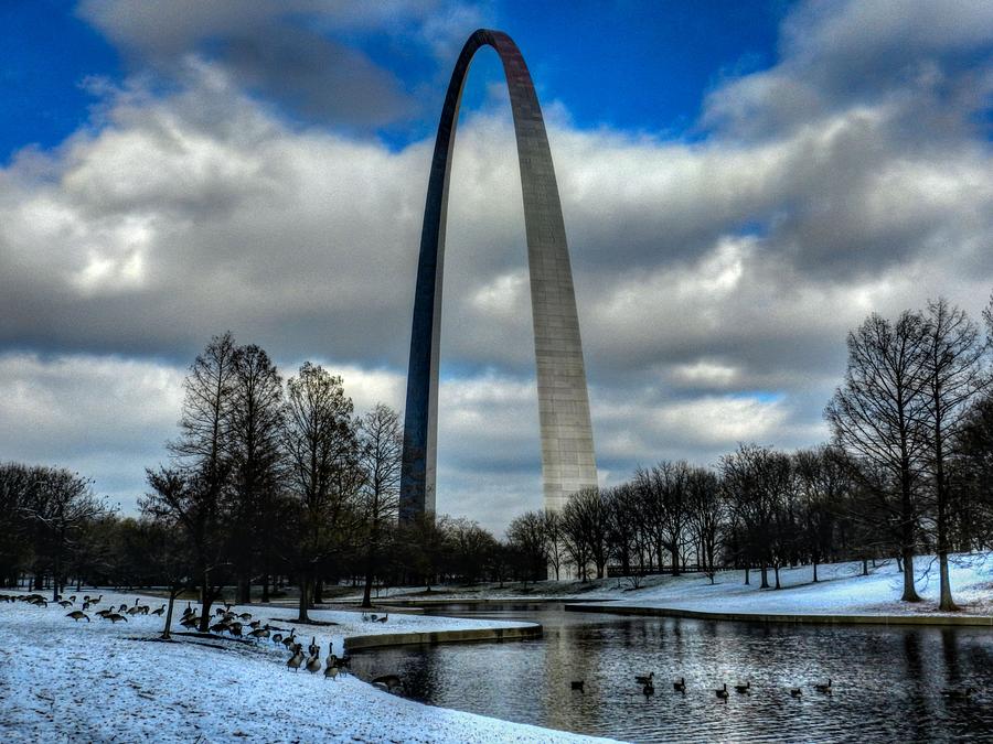 St. Louis - Winter at the Arch 011 Photograph by Lance Vaughn