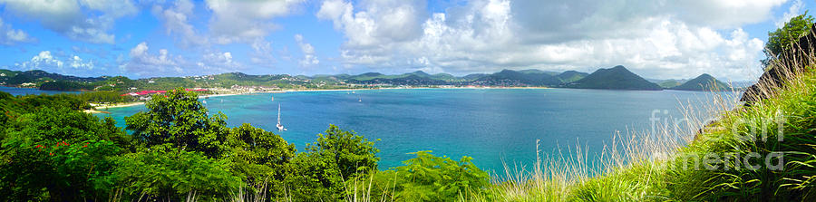 Beach Photograph - St Lucia - Rodney Bay Panorama - 02 by Gregory Dyer