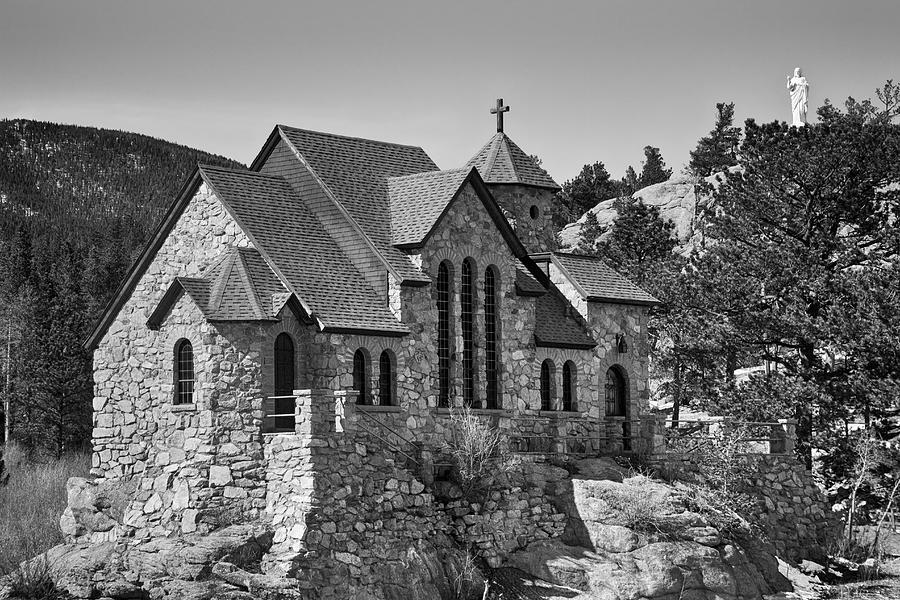St Malo Chapel On the Rock Colorado BW Photograph by James BO Insogna