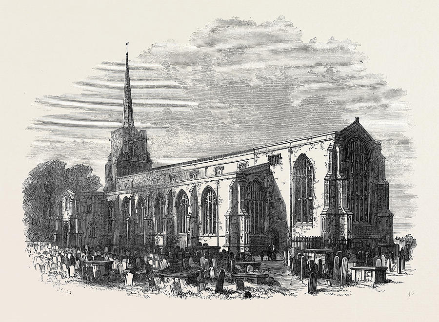 Vintage Drawing - St. Margarets Church Lowestoft Lately Restored 1871 by English School