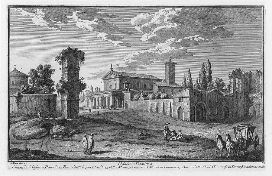 St Maria in Domenica Drawing by Giuseppe Vasi