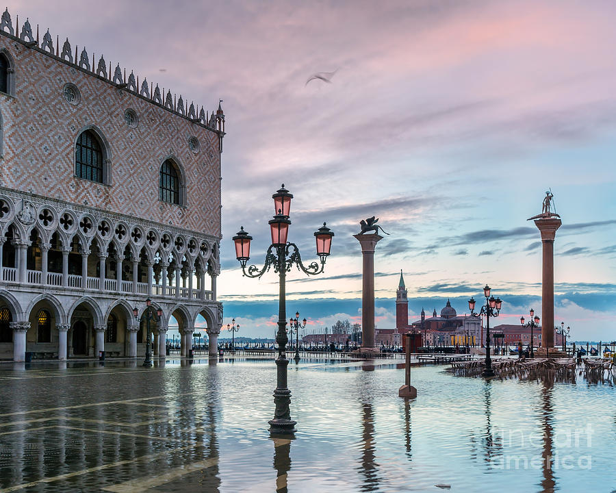St Marks square flooded at high tide - Venice Photograph by Matteo Colombo