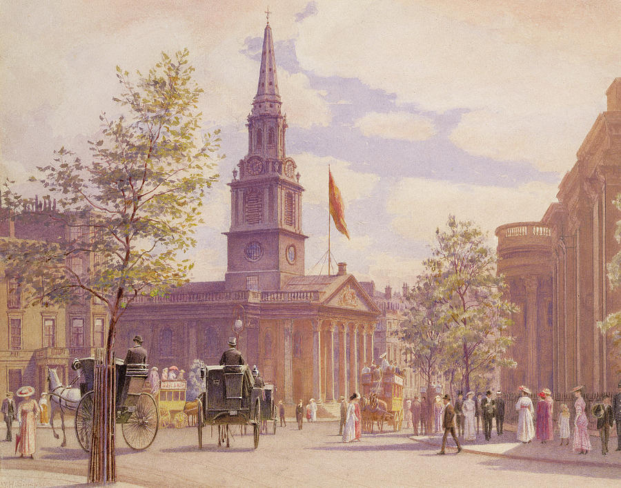 Transportation Painting - St. Martins in the Fields London by WH Simpson