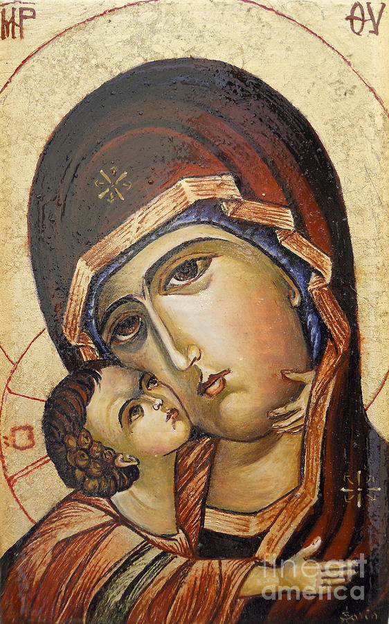 St. Mary and Jessus Painting by Sorin Apostolescu