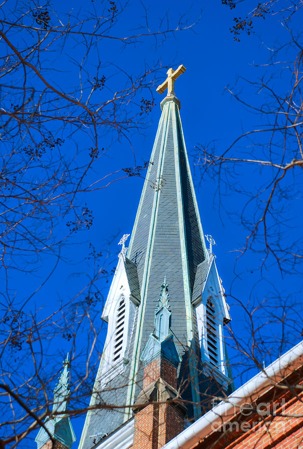 St. Marys Church Steeple of St Marys Church Photograph by Mark Dodd