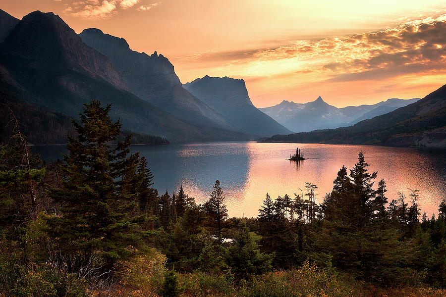 St. Marys Lake In Glacier National Park Photograph by Howard Snyder