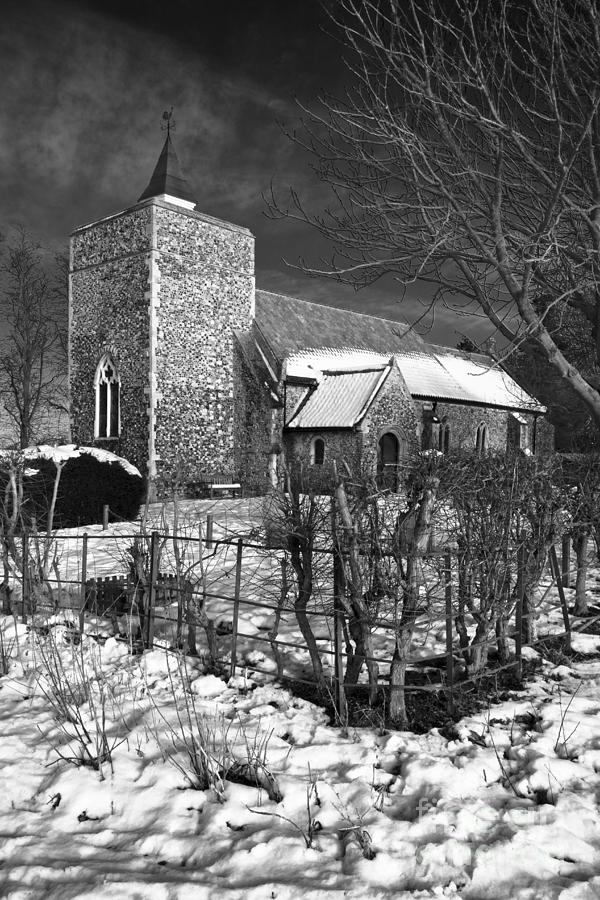Winter Photograph - St Michael Stratton St Michael by Darren Burroughs