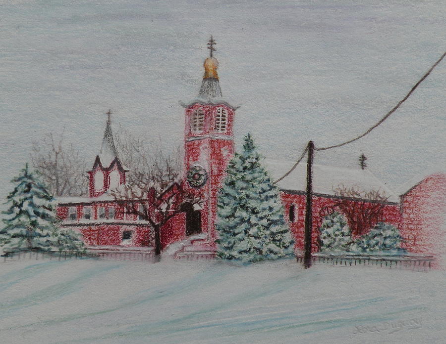 St. Nicholas Church Roebling New Jersey Drawing by Lora Duguay