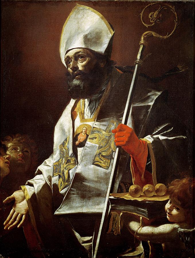 St. Nicholas Of Bari D.c.346 Oil On Canvas Photograph by Mattia Preti