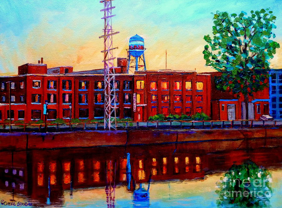 Lachine Canal Painting - St Patrick Street Pointe St Charles City Scene Vanishing Montreal by Carole Spandau
