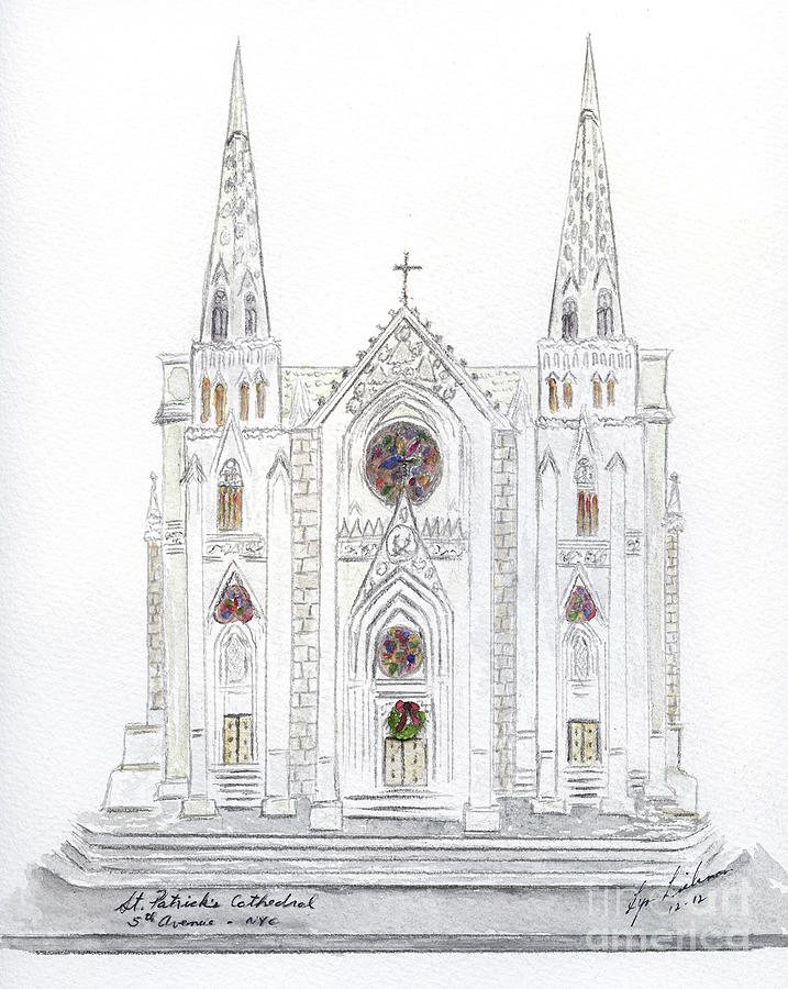 Christmas at St. Patricks Cathedral Painting by AFineLyne