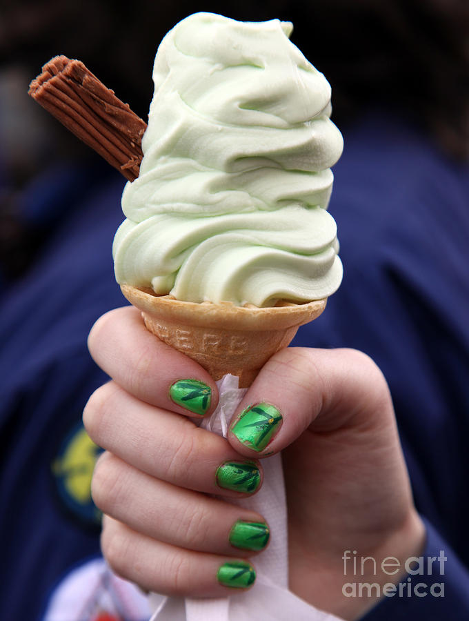 St Patricks Day Photograph - St Patricks Day Ice Cream cone by Ros Drinkwater