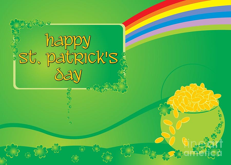 St. Patty Digital Art - St. Patricks Day Rainbow by JH Designs