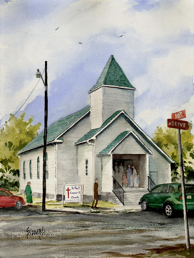 St. Paul Congregational Church Painting by Sam Sidders