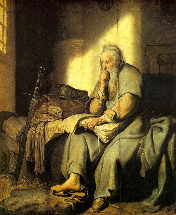 Rembrandt Painting - St. Paul in prison by Rembrandt van Rijn