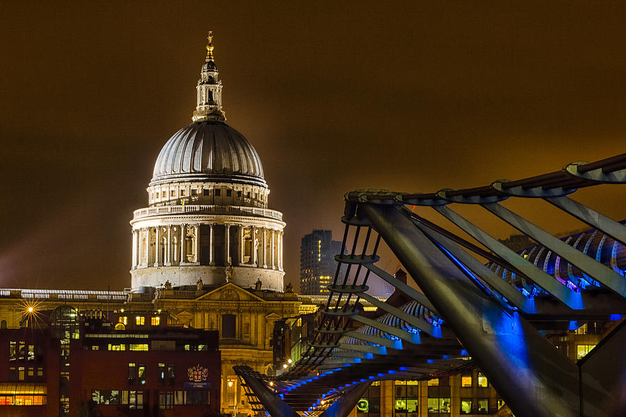 London Photograph - St Pauls and the Millennium Bridge by Ian Hufton