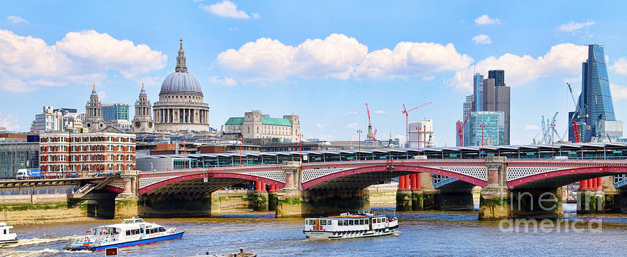 St Pauls Cathedral and Black Friars Bridge 5629 30 Photograph by Jack Schultz