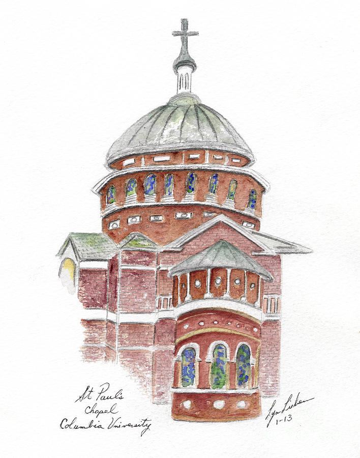St. Pauls Cathedral at Columbia University Painting by AFineLyne