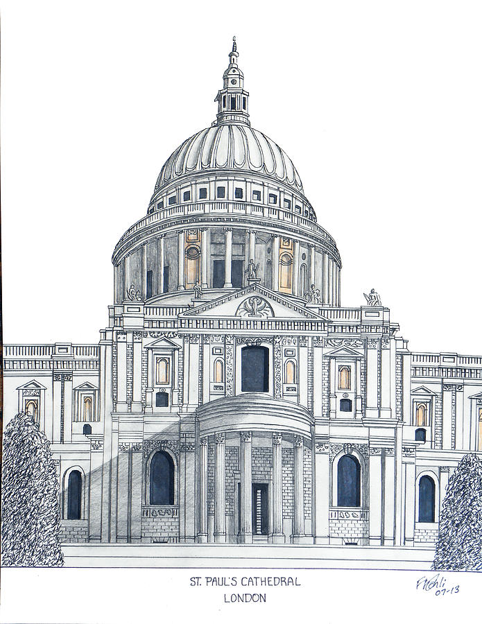 St Pauls Cathedral Drawing by Frederic Kohli Pixels