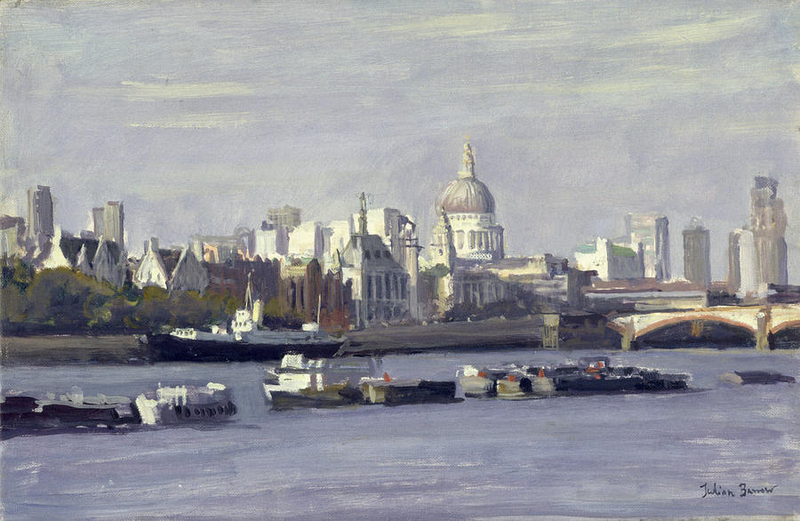 St. Pauls From Bankside Oil On Canvas Photograph by Julian Barrow ...