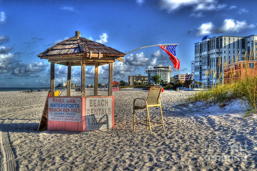 Flag Photograph - St. Pete Beach rentals by Timothy Lowry