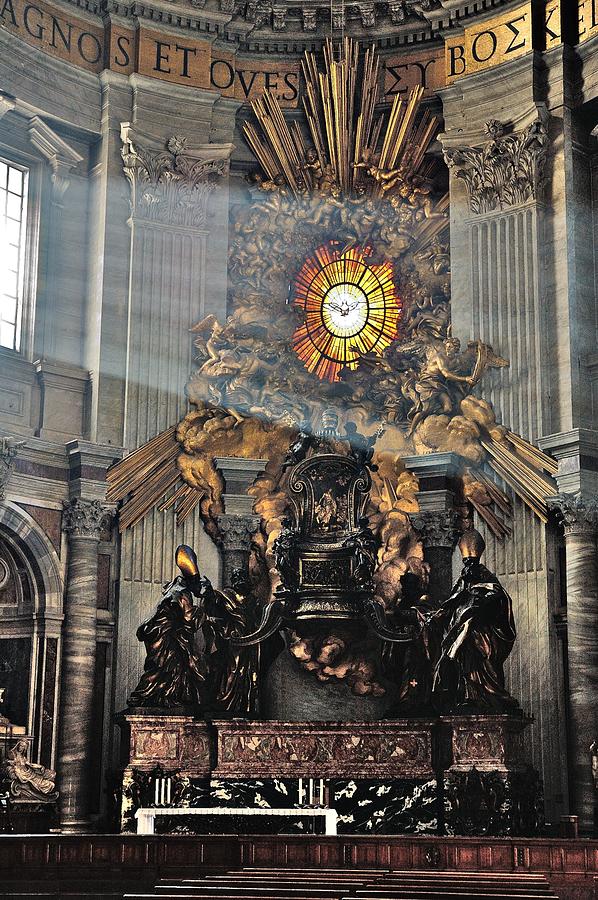 St. Peters Basilica Altar of the Chair of St. Peter Photograph by Steven Richman