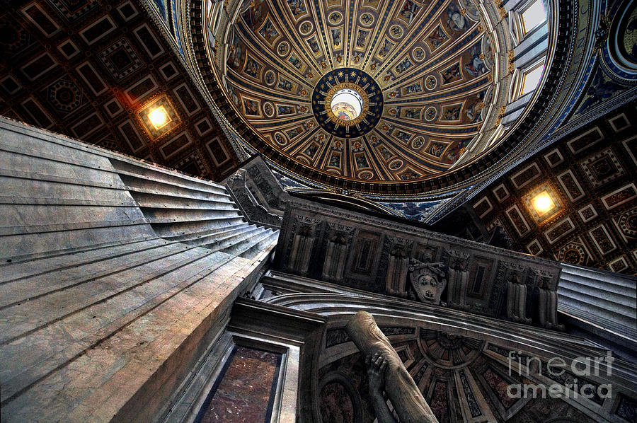 St. Peters Basilica Interior under Dome Photograph by Phil Cardamone