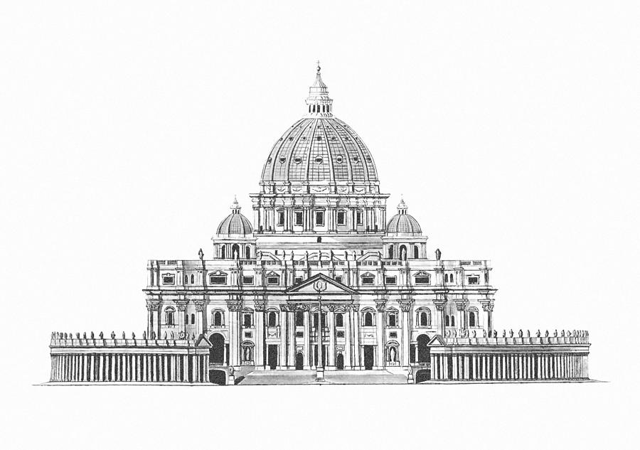 St Peters Rome Mixed Media by Charlie Ross - Pixels