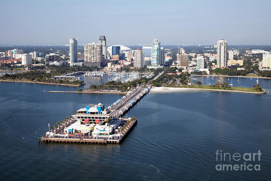 City Photograph - St Petersburg Skyline and Pier by Bill Cobb