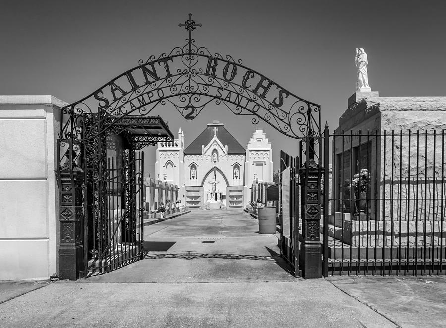 New Orleans Photograph - St Rochs Cemetery bw by Steve Harrington
