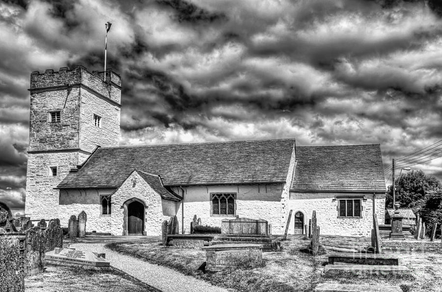 St Sannans Church Bedwellty 3 Mono Photograph by Steve Purnell