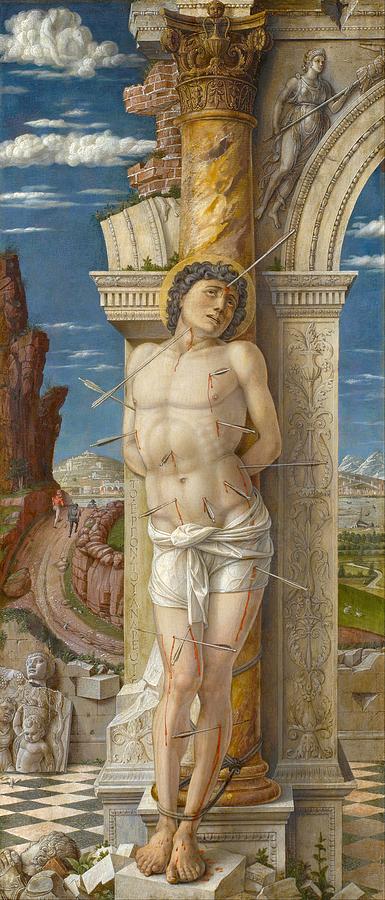 Portrait Painting - St. Sebastian by Andrea Mantegna