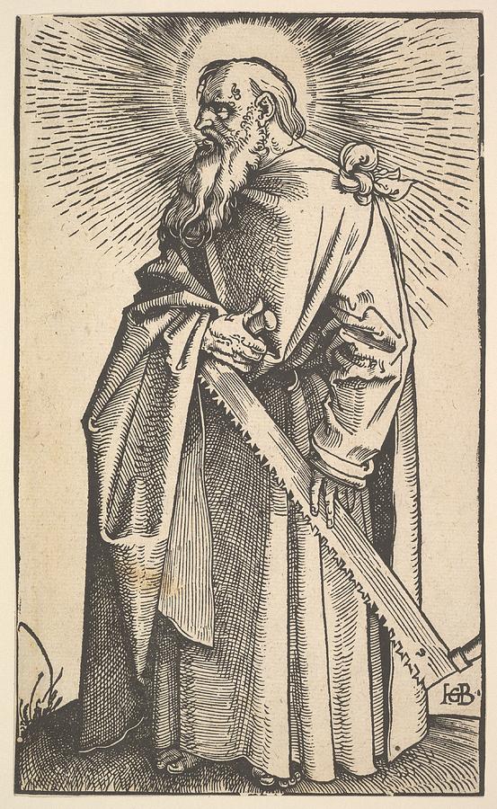 St. Simon From Christ And The Apostles Drawing by Hans Baldung