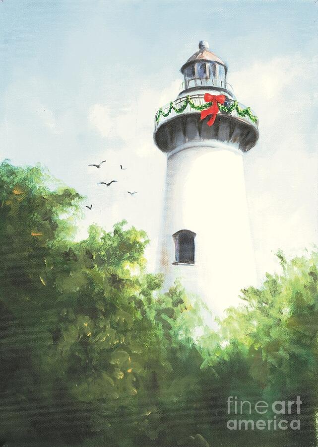 St. Simons Island Lighthouse Painting by Glenda Cason