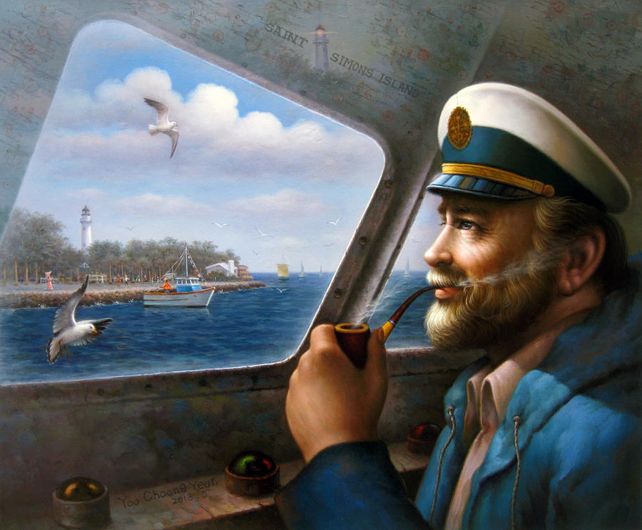 St. Simons Island Sea Captain 4 Painting by Yoo Choong Yeul
