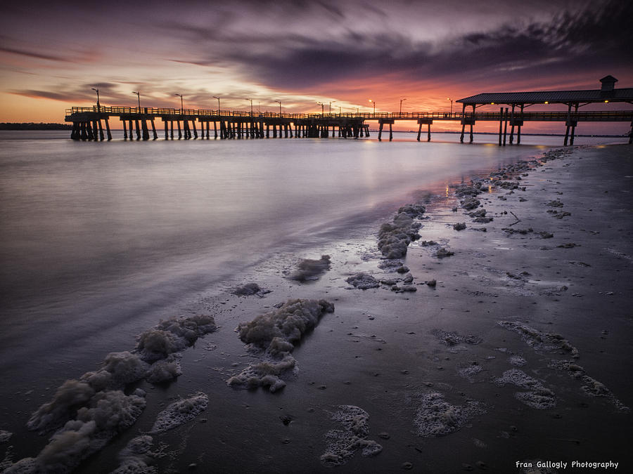 Sunset Photograph - St. Simons Pier at Sunset by Fran Gallogly