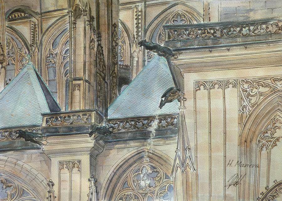 St. Vitus Cathedral II Painting by Henrieta Maneva