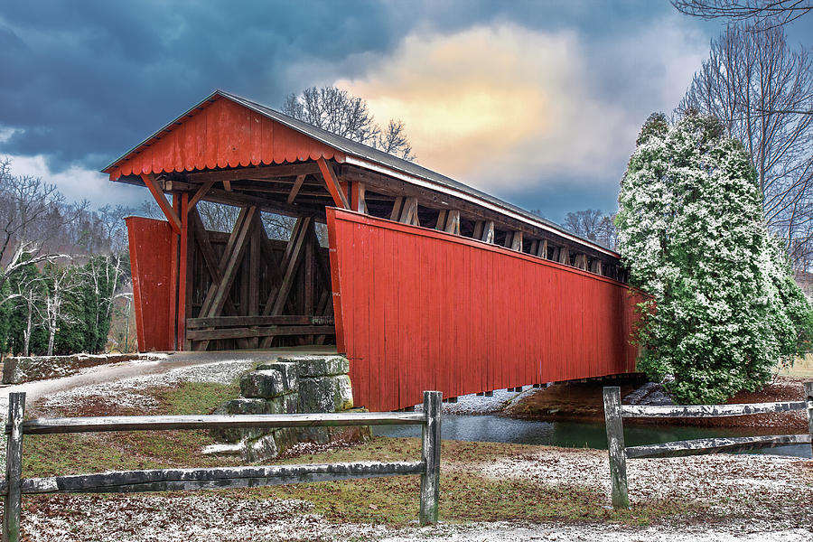 Staats Mill Covered Bridge Photograph by Mary Almond