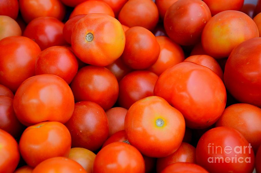 Tomato Photograph - Stack of numerous tomatoes by Imran Ahmed